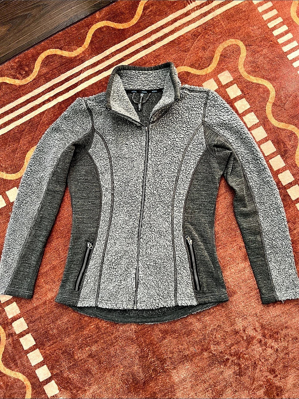 Kuhl Kozet Full Zip Jacket Gray & Black Small - Wool